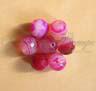 Бусина Агат бело-розовый, шарик граненый, 8мм